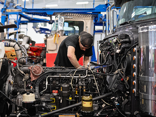 The Pete Store Diesel Technician Working