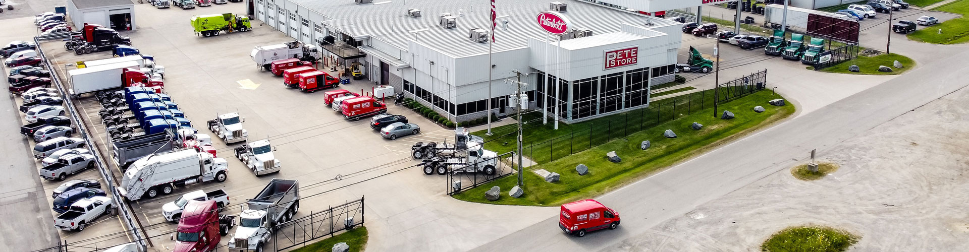 The Pete Store semi-truck dealership and Parts Delivery Van