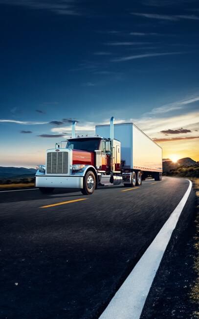 Peterbilt 589 hauling a trailer